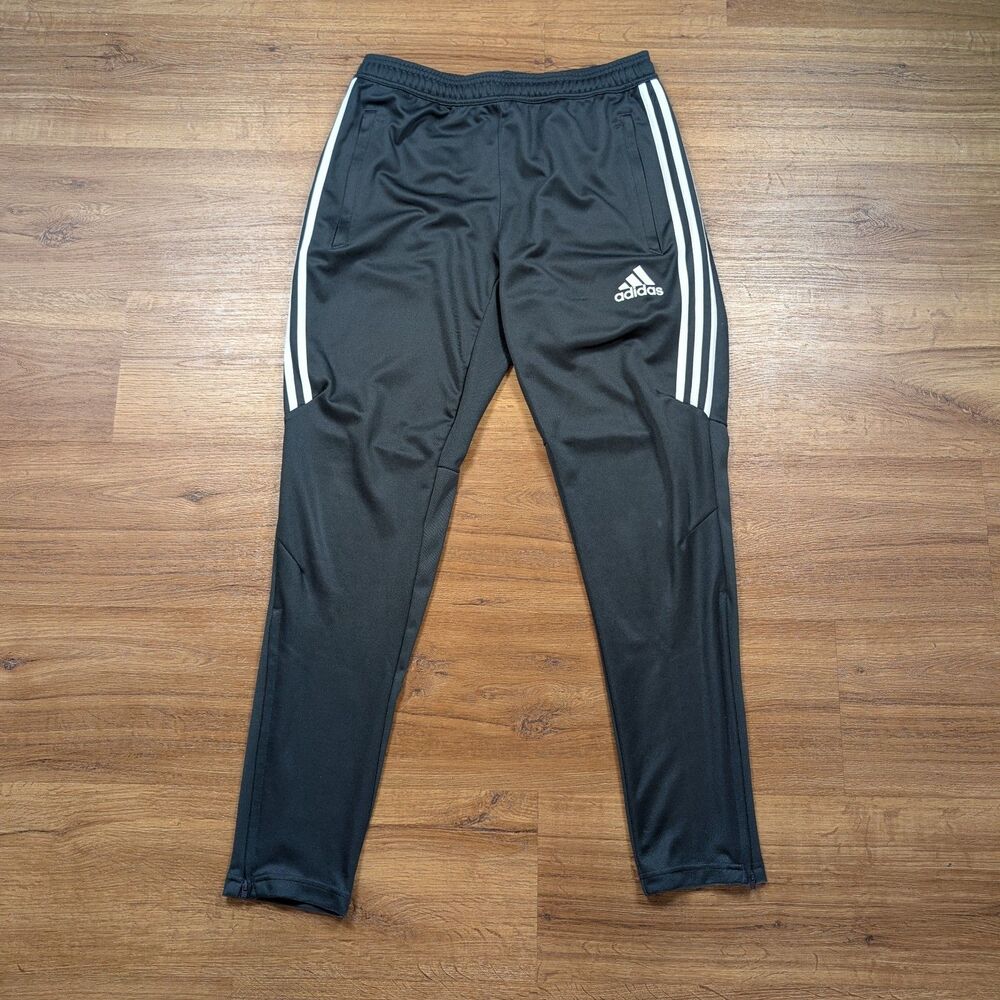 Adidas Climacool Track Pants Mens Medium Black 3 Stripes Gym Training Ankle Zip
